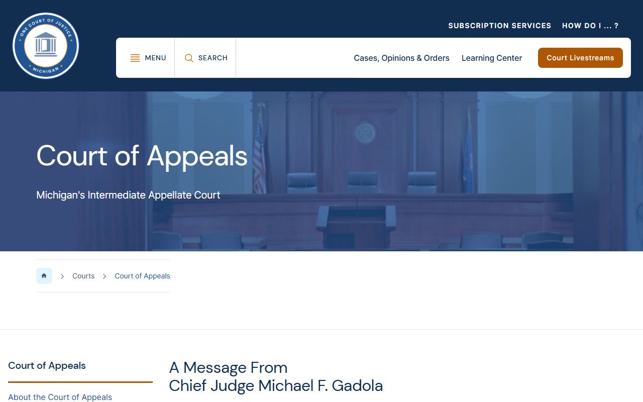 Michigan Court of Appeals page serving Genesee County appeals