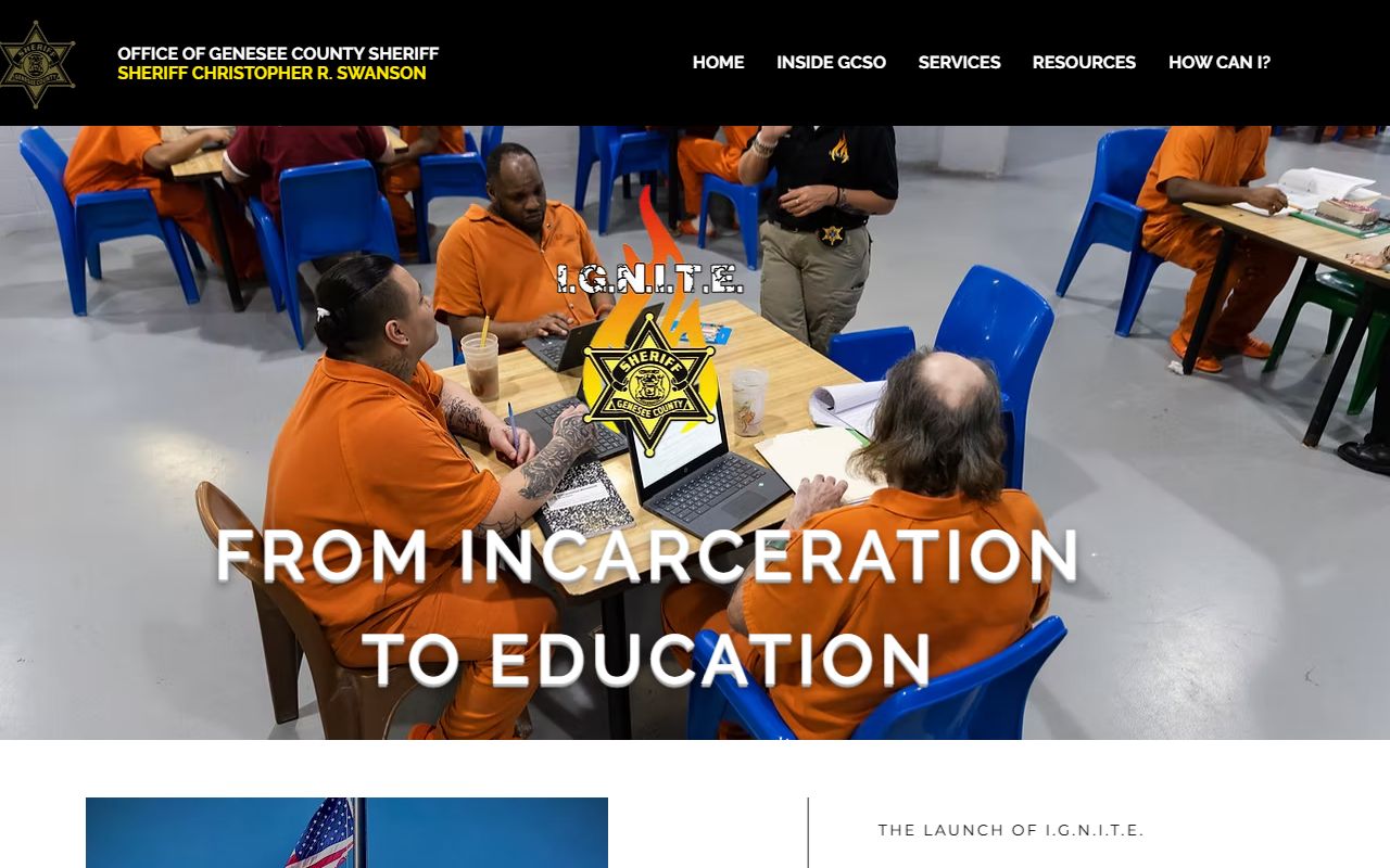 Genesee County inmate records sheriff IGNITE reentry program