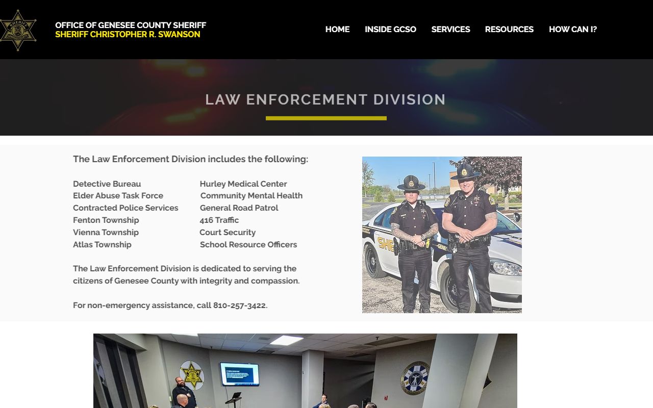 Genesee County inmate records sheriff law enforcement division