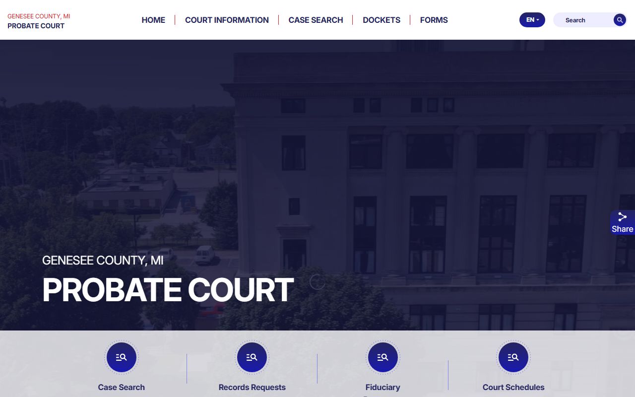 Genesee County probate records court home page and jurisdiction